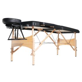 VEVOR Portable Massage Table 28" W, 2 Folding Lightweight Massage Table, 8-Level Height Adjustable Salon Tattoo Bed, Spa Table with Headrest, Arm